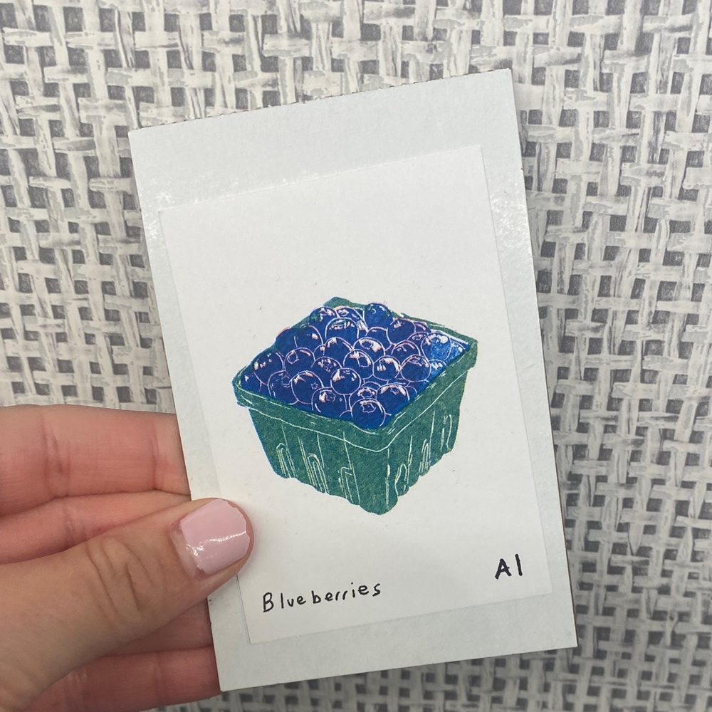 Anastasia INCIARDI mini print - blueberries - NWT